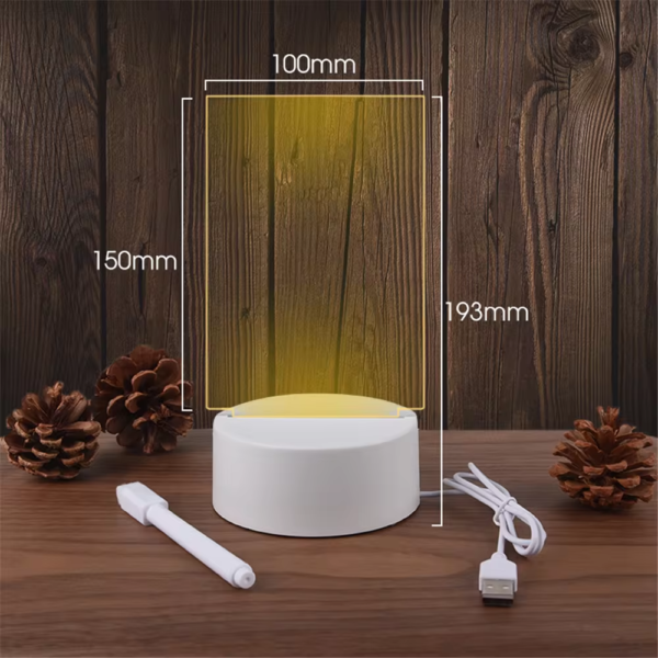 Transparent Luminous LED Night Lights USB Luminous Acrylic Night Light Erasable Write Message Board Calendar Desktop Ornaments - Image 6