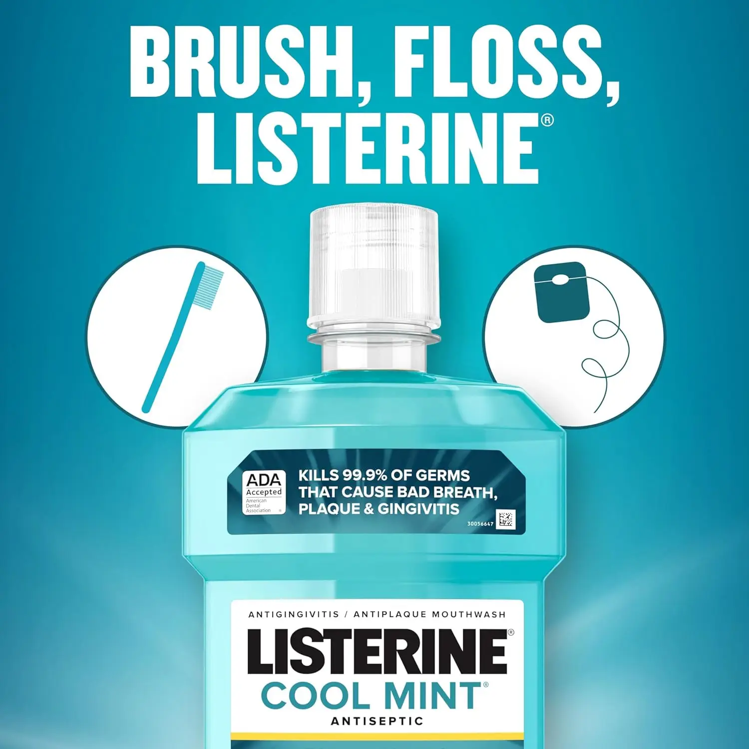 Listerine Cool Mint Antiseptic Mouthwash for Bad Breath, Plaque and Gingivitis, 250 Ml - Image 8