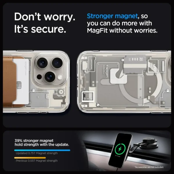Spigen Ultra Hybrid Magfit Designed for Iphone 15 Pro Max Case (2023) [Anti-Yellowing] [Military-Grade Protection] Compatible with Magsafe - Zero One Natural Titanium - Image 5