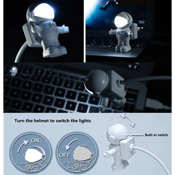 Portable USB Powered Night Light Reading Book Lights Astronaut Desk Lamp LED Light for Computer Laptop Keyboard Lighting Light - Image 4